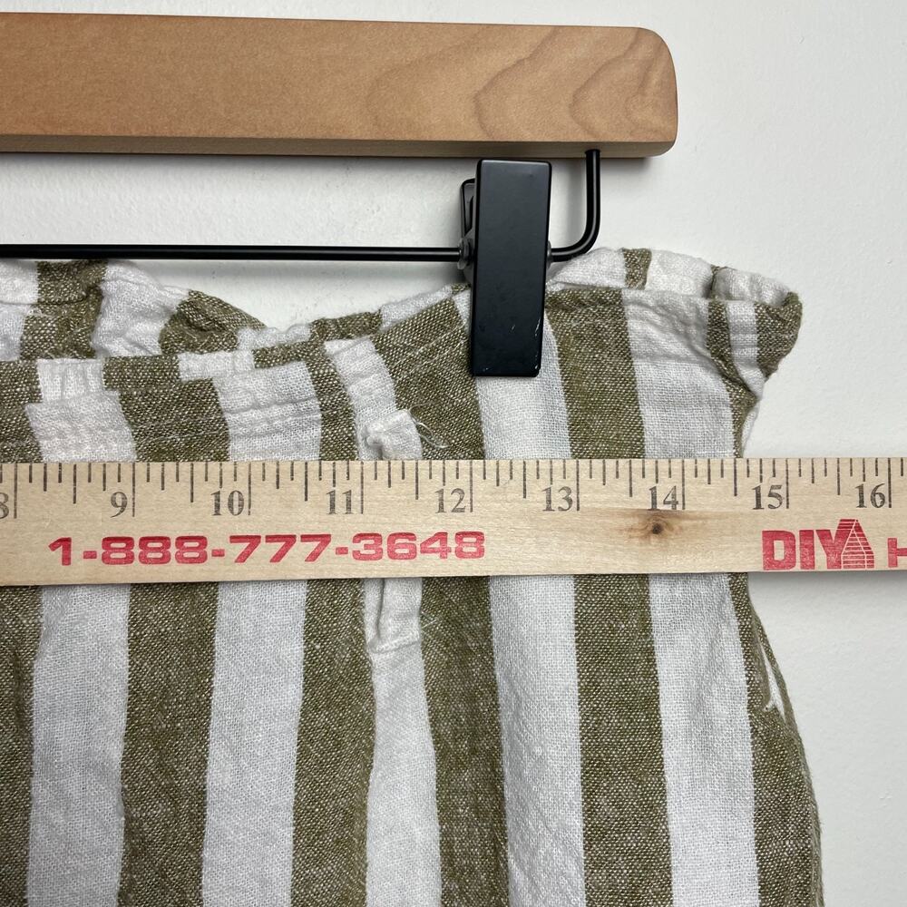 Love Tree Linen Blend Striped Skirt Medium Wood‎ Buttons Coastal Quiet Luxury - Picture 4 of 5